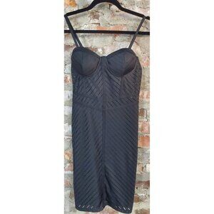 Iris BLACK Dress Womens Sz L Snug Stretch Corset style D